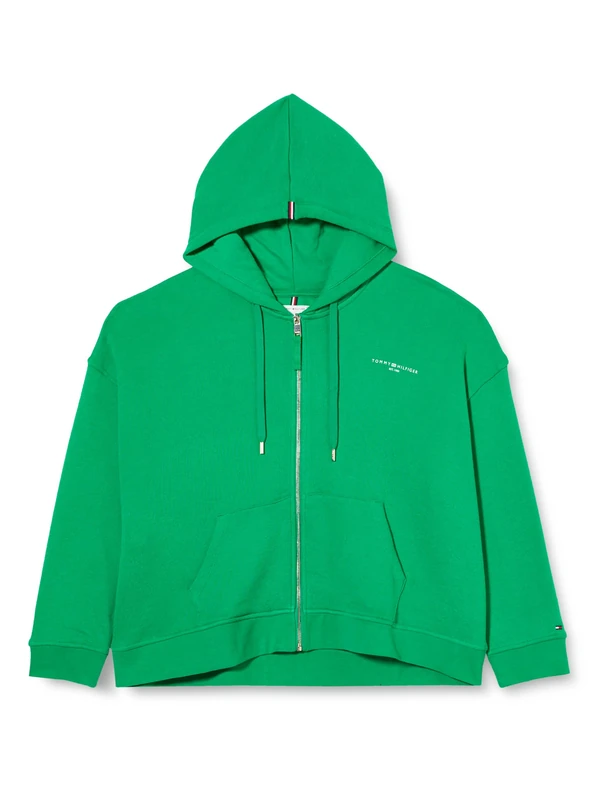 Tommy Hilfiger Women's Crv 1985 Reg Mini Corp Zp Hoodie Ww0ww42517 Hoodies, Green (Olympic Green), 52