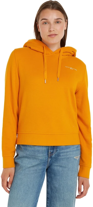 Tommy Hilfiger Women Hoodie Logo, Orange (Rich Ochre), L