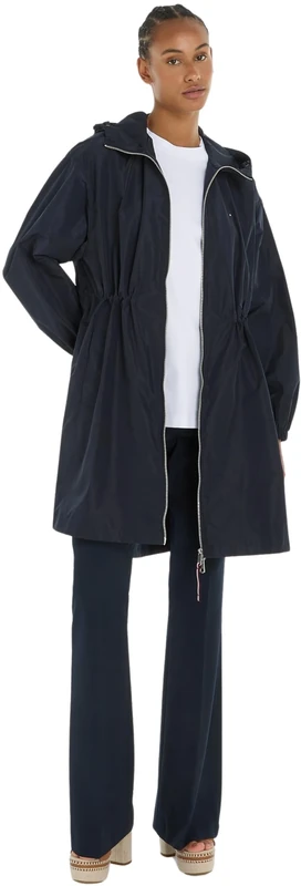 Tommy Hilfiger Women Parka Windbreaker Water Repellent, Blue (Desert Sky), XS