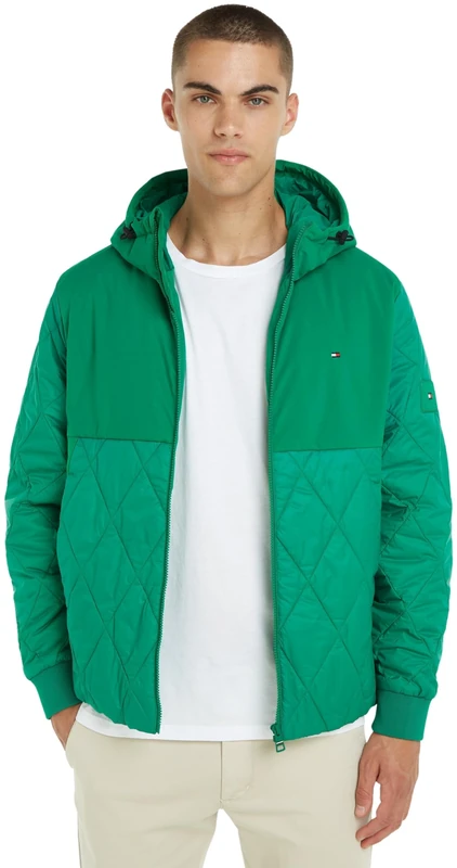 Tommy Hilfiger Men's Cl Mix Hooded Jacket Mw0mw34955 Woven Jackets, Green (Olympic Green), M