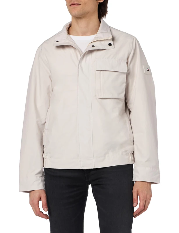Tommy Hilfiger Men's Cl Stand Collar Shirt Jacket Mw0mw34957 Woven Jackets, Grey (Misty Coast), XL
