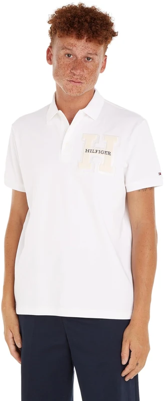 Tommy Hilfiger Men's Boucle H Embro Reg Polo Mw0mw34771 S/S Polos, White (White), M