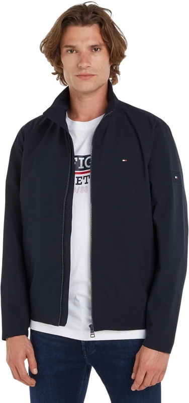 Tommy Hilfiger Men’s Transitional Bomber Jacket, Blue (Desert Sky), XL