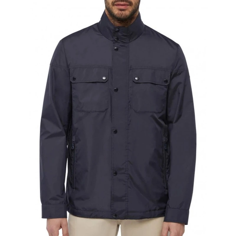 Geox Men's M Pieve Mid JKT Jacket, Sky Captain, 46