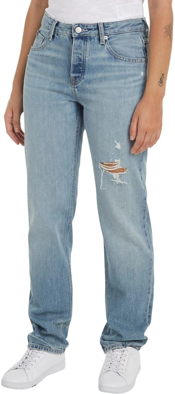 Tommy Hilfiger Women Jeans Straight Fit, Blue (Ash), 33W/30L