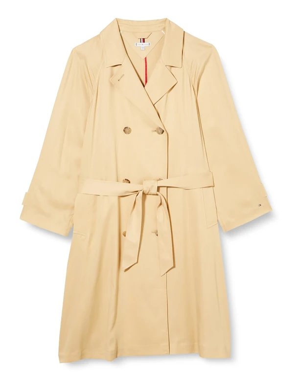 Tommy Hilfiger Women's CRV TENCEL BLEND FLUID TRENCH Harvest Wheat 46