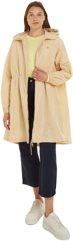Tommy Hilfiger Women Parka Windbreaker Water Repellent, Beige (Harvest Wheat), M