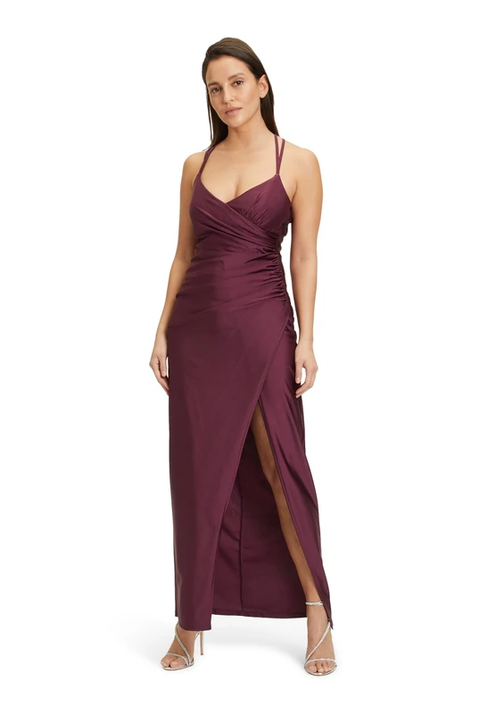 Vera Mont Women's Dress, Shiny Bordeaux, 16