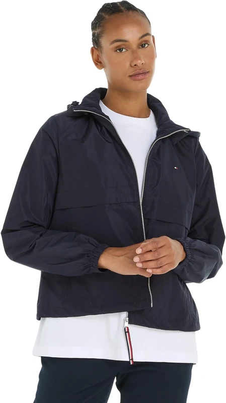 Tommy Hilfiger Women Jacket Windbreaker for Transition Weather, Blue (Desert Sky), XS