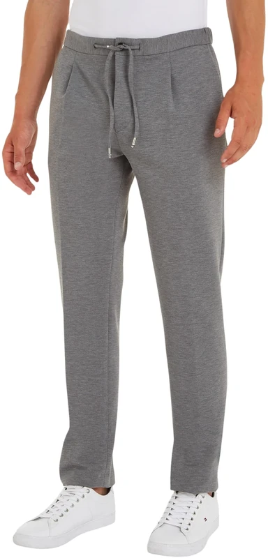 Tommy Hilfiger Men Cloth Trousers Denton Straight Fit, Grey (Light Grey Heather), 34W/32L