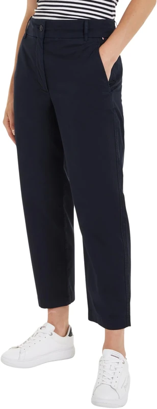 Tommy Hilfiger Women Trousers Slim Fit Chino, Blue (Desert Sky), 34