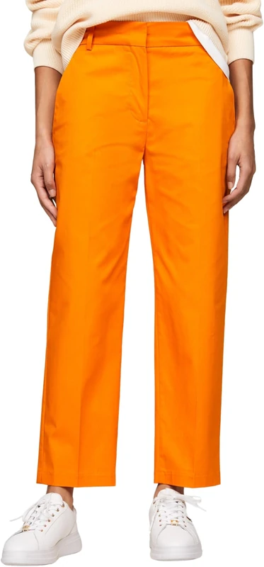 Tommy Hilfiger Women Trousers Slim Fit Chino, Orange (Rich Ochre), 34