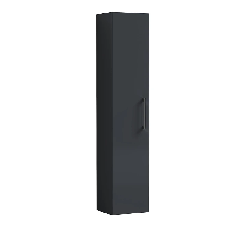 nuie Wall Hung 1 Door Tall Unit, 300mm, Soft Black
