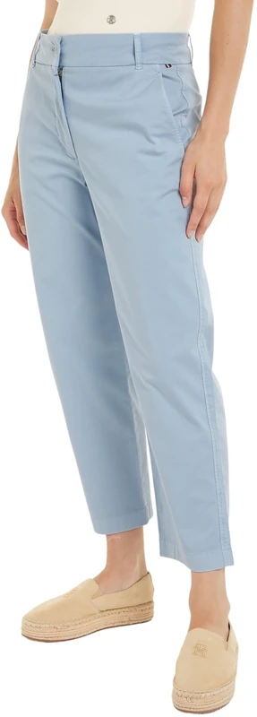 Tommy Hilfiger Women Trousers Slim Fit Chino, Blue (Breezy Blue), 46