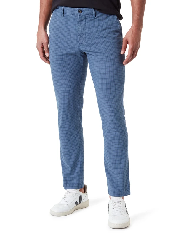 Tommy Hilfiger Men Trousers Denton Straight Fit Chino, Blue (Aegean Sea), 34W/32L