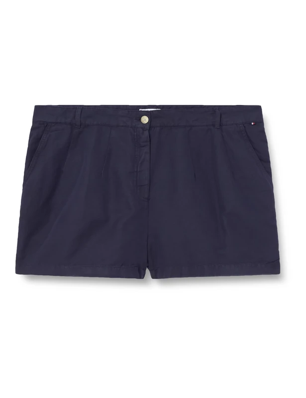 Tommy Hilfiger Women's CRV Slim Cotton Linen Short Desert Sky 48 - Image 1