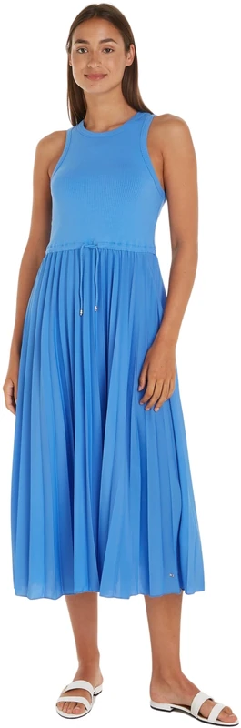 Tommy Hilfiger Women Dress Midi Sleeveless, Blue (Blue Spell), XL