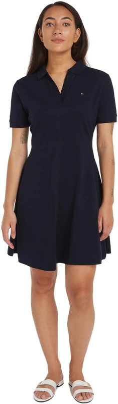 Tommy Hilfiger Women Polo Dress Striped, Blue (Desert Sky), XXS