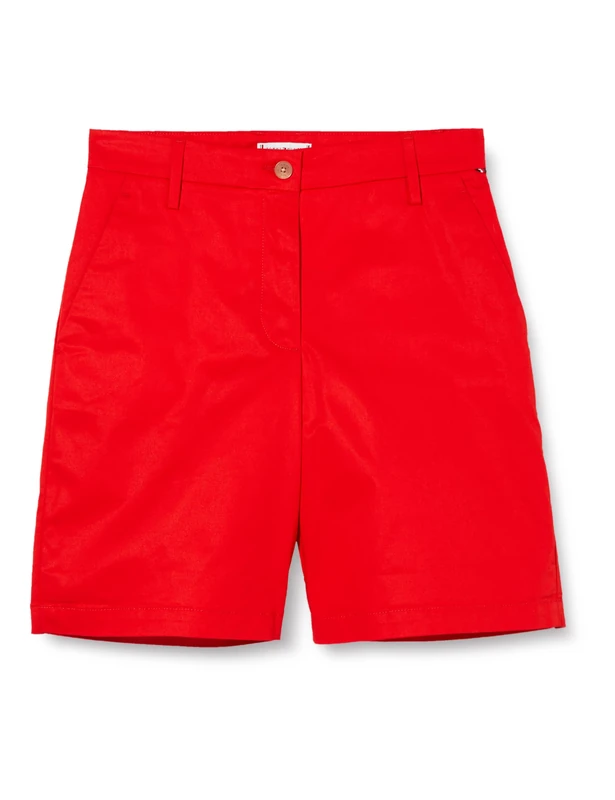 Tommy Hilfiger Women Shorts Mom Fit Chino, Red (Fierce Red), 38