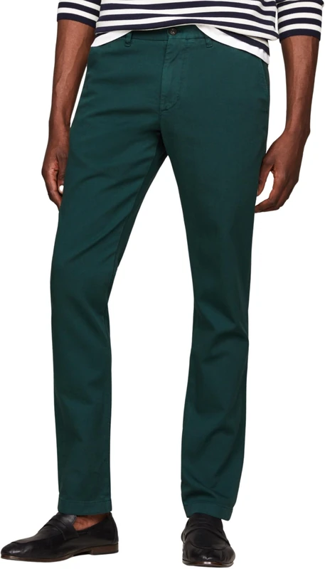 Tommy Hilfiger Men Trousers Bleecker Slim Fit Chino, Green (Hunter), 30W/34L
