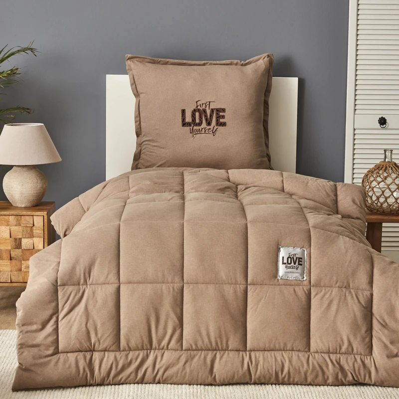 Karaca Home Double Duvet, Cotton, Beige, 155 x 220 cm