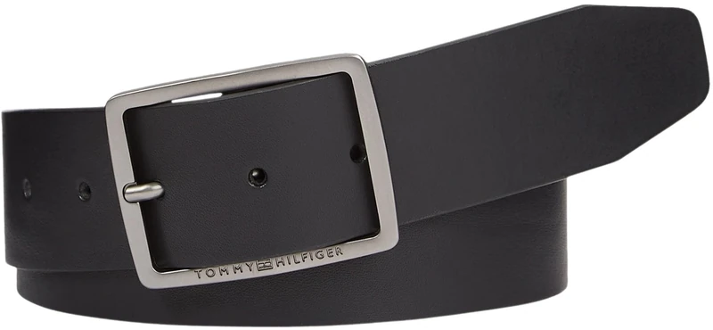 Tommy Hilfiger Men Belt Oliver 4.0 Ext Leather, Black (Black), 85 cm