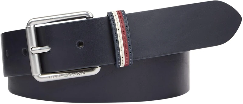 Tommy Hilfiger Men Belt Leather, Blue (Space Blue), 95 cm