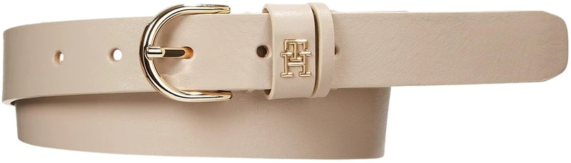 Tommy Hilfiger Women Belt Essential Effortless 2.5 Leather, Beige (White Clay), 135 cm
