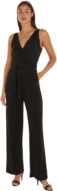Tommy Hilfiger Women Jumpsuit Wrap Detail Sleeveless, Black (Black), XL