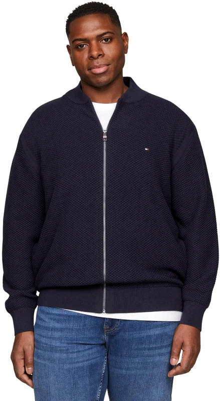 Tommy Hilfiger Men's Bomber Jacket - Blue Desert Sky, XXL