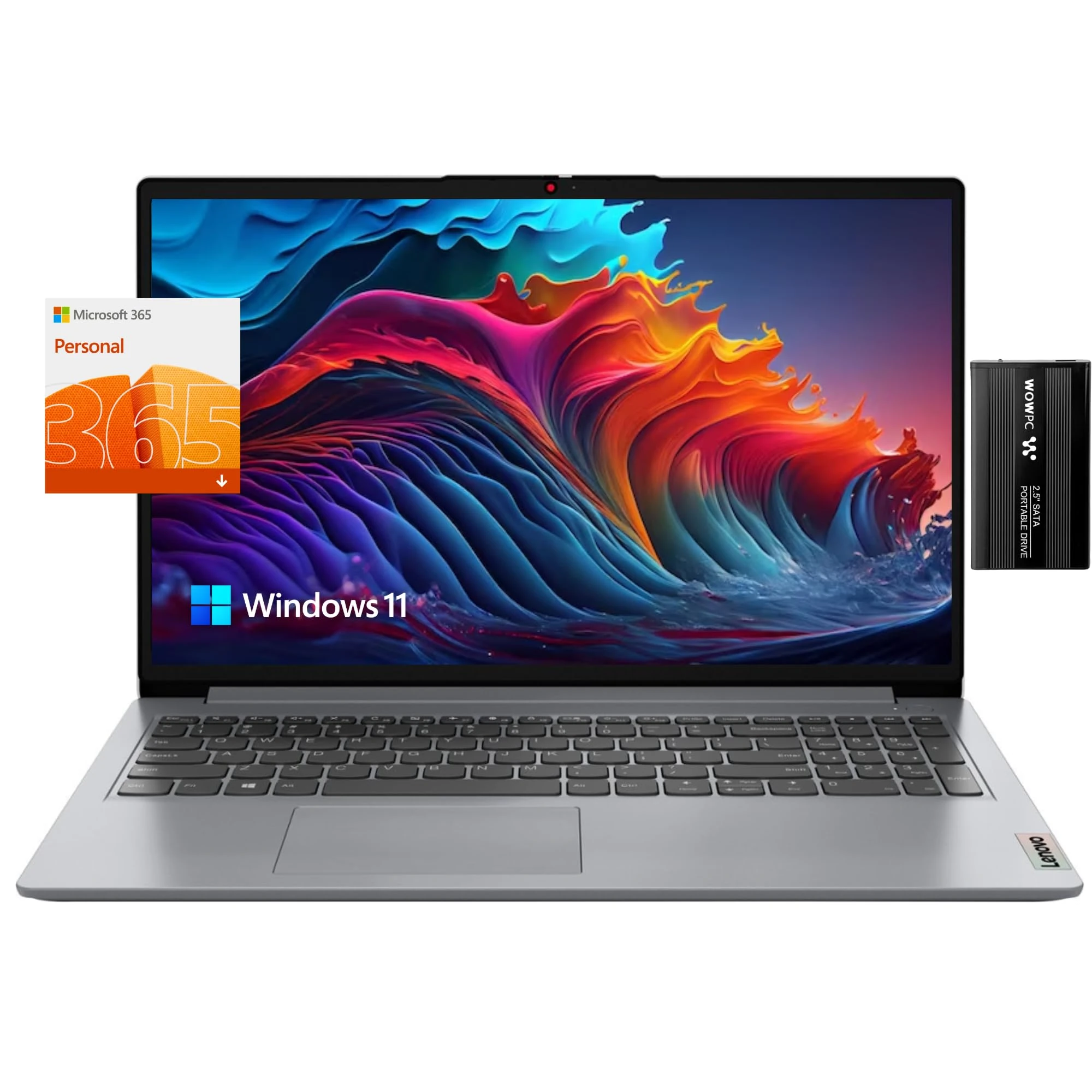 Lenovo Ideapad 14 Laptop, 14" HD Screen, Intel Pentium Silver N5030, 4GB RAM, 128GB PCIe SSD (NO eMMC), Webcam, HDMI, SD Card Reader, Win 11, Gray, 1 Year Office 365, with Bundled Accessories