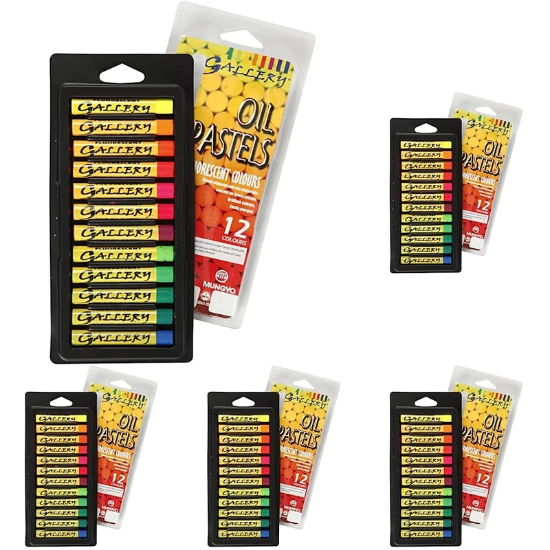 Creativ 38281 Gallery Oil Pastel, thickness 1 cm, L: 7 cm, neon colours, neon, 12asstd (Pack of 5) - Image 1