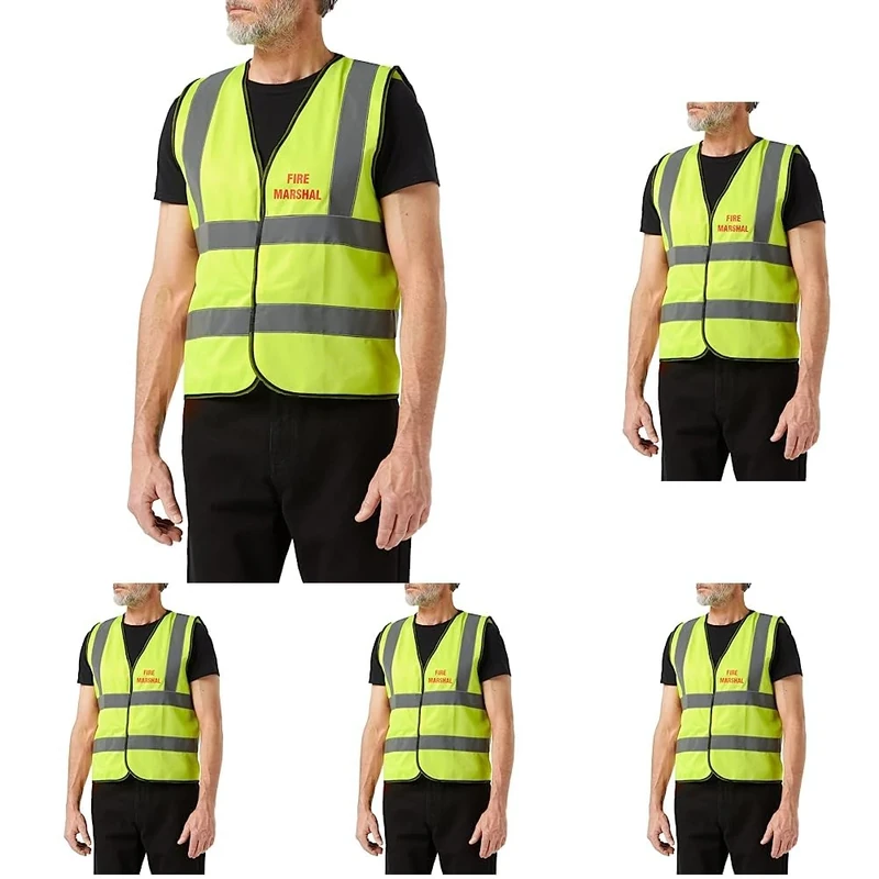 Supreme HRT80Y-S-Fire Marshal Basic High-Visibility Safety Vest, Small, Yellow (Pack of 5) - Image 1