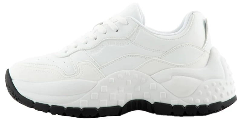 Armani Exchange Women's Vedder, Subtle Logo Sneaker, Optical White, 4M