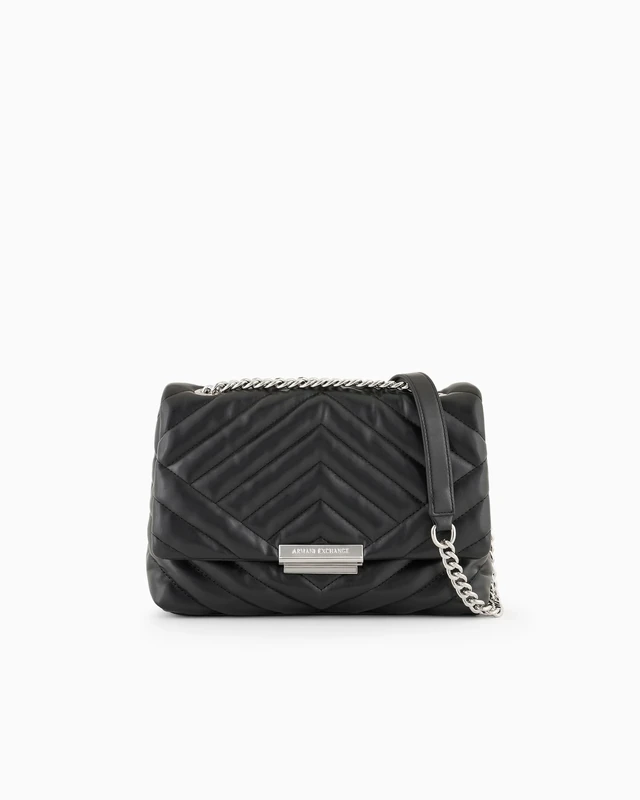 Armani Exchange A | X Victoria Medium Crossbody, Black, Black