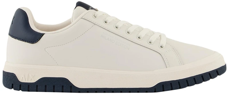 Armani Exchange Men's Leather Duck Lace-Up Sneakers - Off White