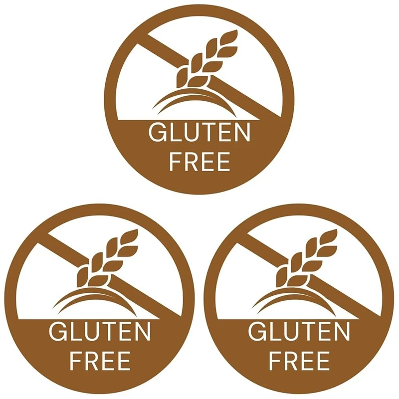 Vogue GJ060 1000x Gluten Free Food Labels 25.4mm Removable Adhesive Stickers-Green (Pack of 3)