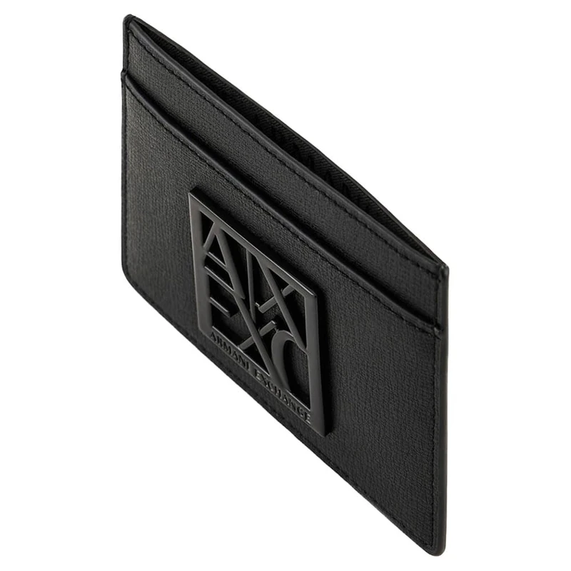 Armani Exchange Women Susy Small Leather Good Travel Accessory-Envelope Card Holder, Black, One Size