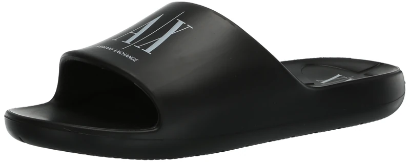 Armani Exchange Men's Icon Slide Sandal, Black+op.white, 4 UK