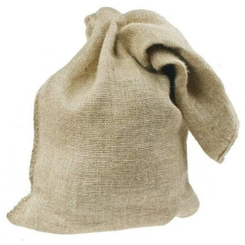 Pack of 1 x Natural Hessian Large Jute Sacks (30 x 45 cm / 15 Kg) Hessian Bags Made of Tearproof Jute Fabric for Potatoes, Vegetables, Coffee Beans, Burlap Sack