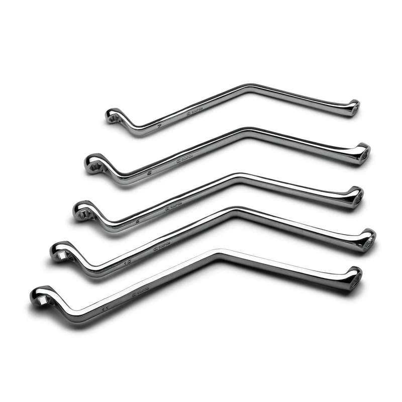Capri Tools Brake Bleeder Wrench Set, Angled Double Box End, 7 to 11 mm, 5-Piece, Metric - Image 1
