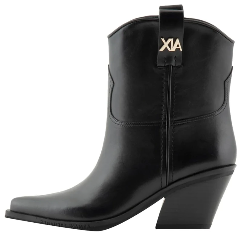 Armani Exchange Women's Ampero Ankle Boot, black, 8 UK