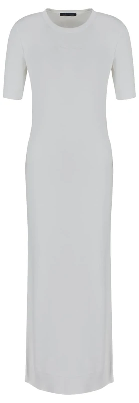 Armani Exchange Women's Signature Logo On Chest, Round Neck, Knitted Sustainablefabric Special Occasion Dress, Journal, XS