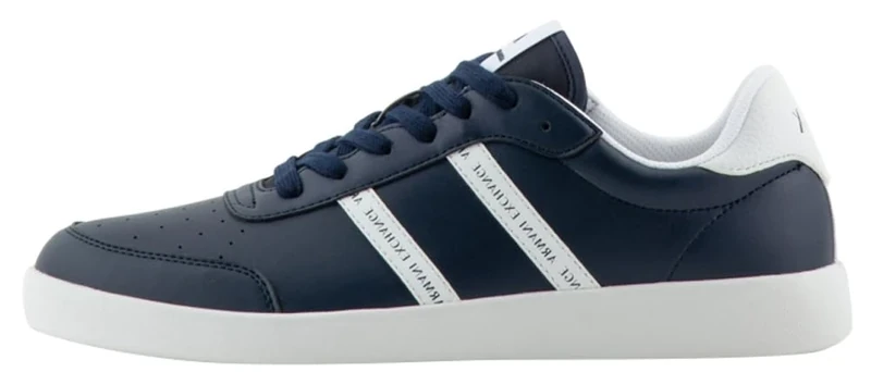 Armani Exchange Men's Berlin, Double Stripes Logo Sneaker, Navy Op White, 5.5 UK