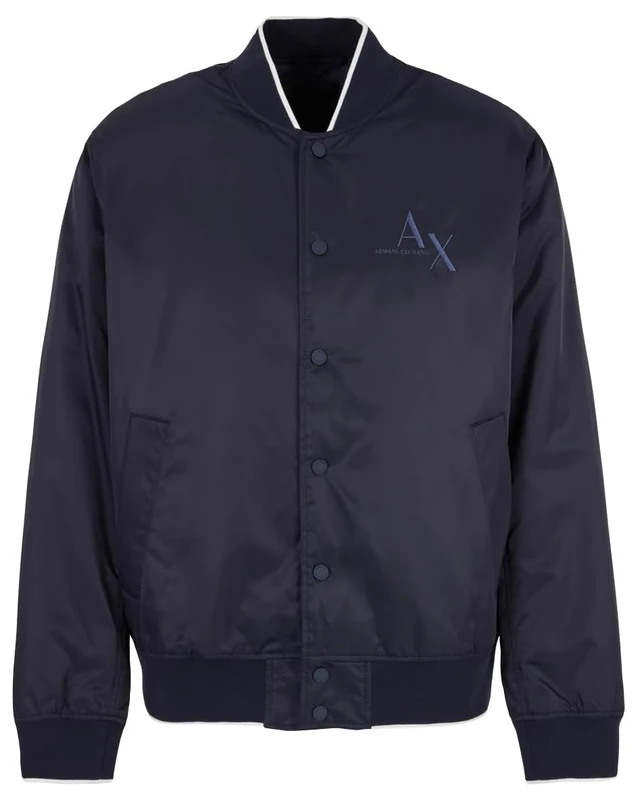 Armani Exchange Men's Digital Desert, Sustainable, Back Logo Print Jacket, Night Sky, XS