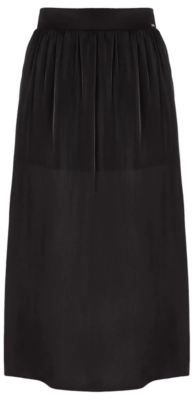 Armani Exchange Women's Route 66, Shiny Texture Skirt, Black, XXL