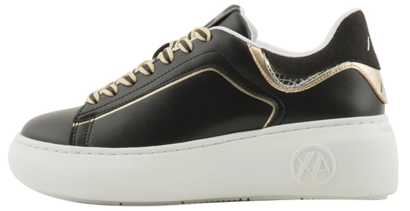 Armani Exchange Women's Super, High Sole Trainers, Black Pale, 8.5 UK