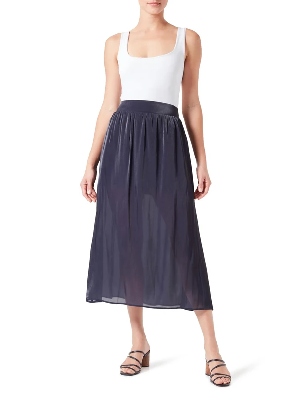 Armani Exchange Women's Route 66, Shiny Texture Skirt, Blueberry, S