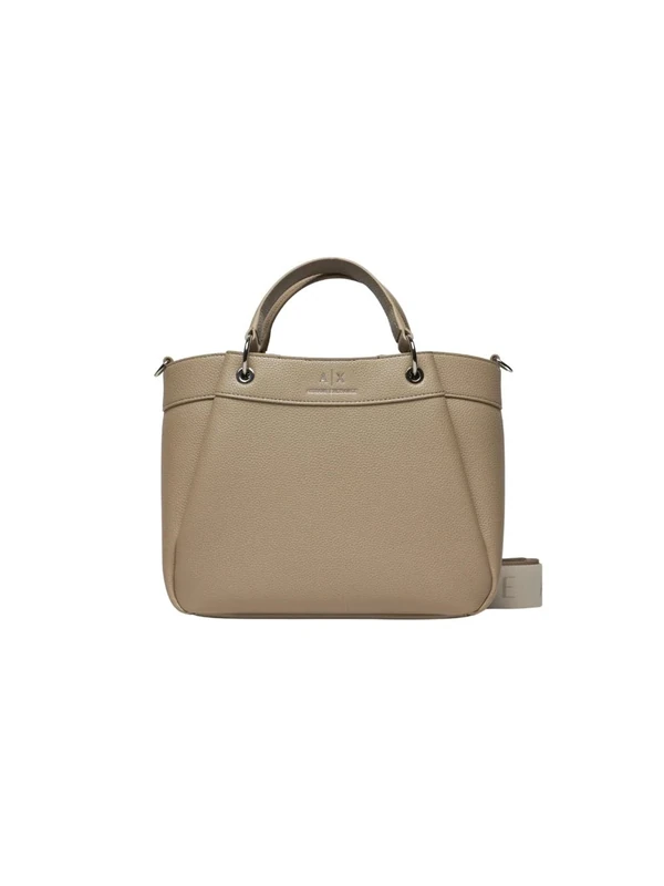 Armani Exchange Women's Essential wave, silver logo Shopping M Beige,One size