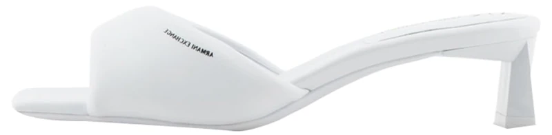 Armani Exchange Dalia Women's Soft Band, Small Logo Heeled Sandal, Op White, 8 UK